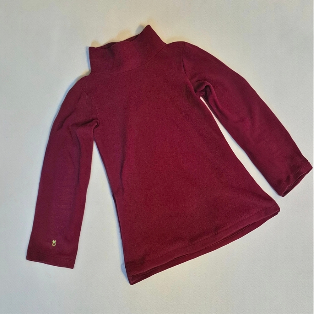 DUDLEY STEPHENS Burgundy Fleece Turtleneck Sz Small
